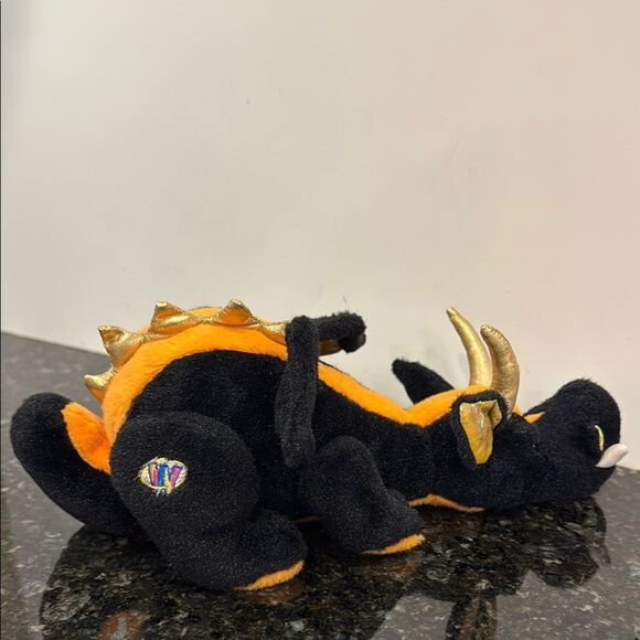 GANZ Webkinz Lava Dragon Black And Orange 10" Plush Stuffed Animal - Picture 5 of 9